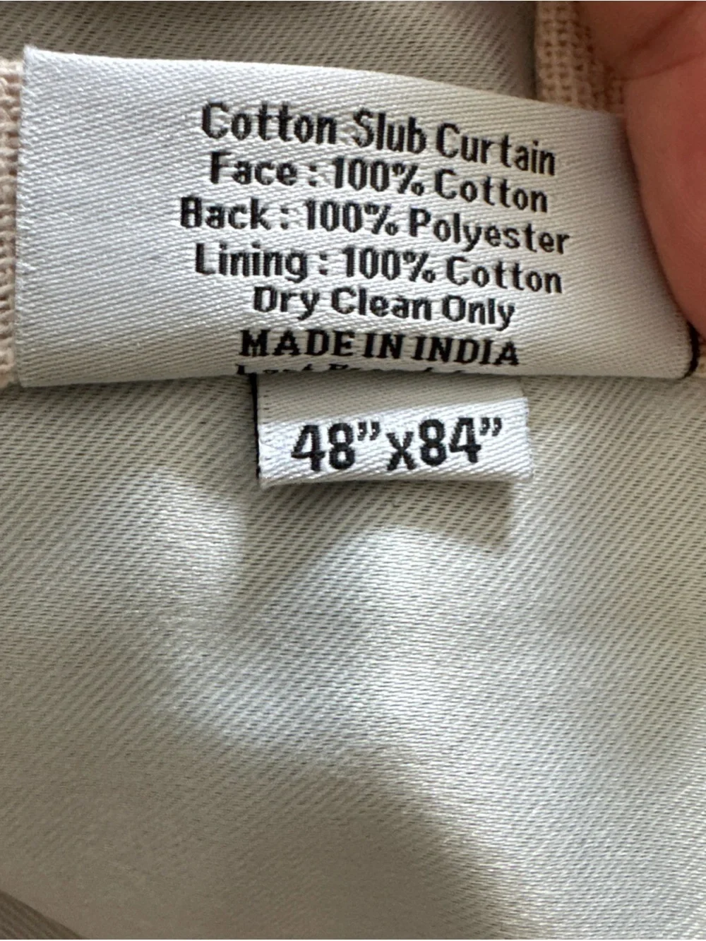 New Quince 100% Cotton Slub Room Darkening Curtain Panel 48 x 84” Natural